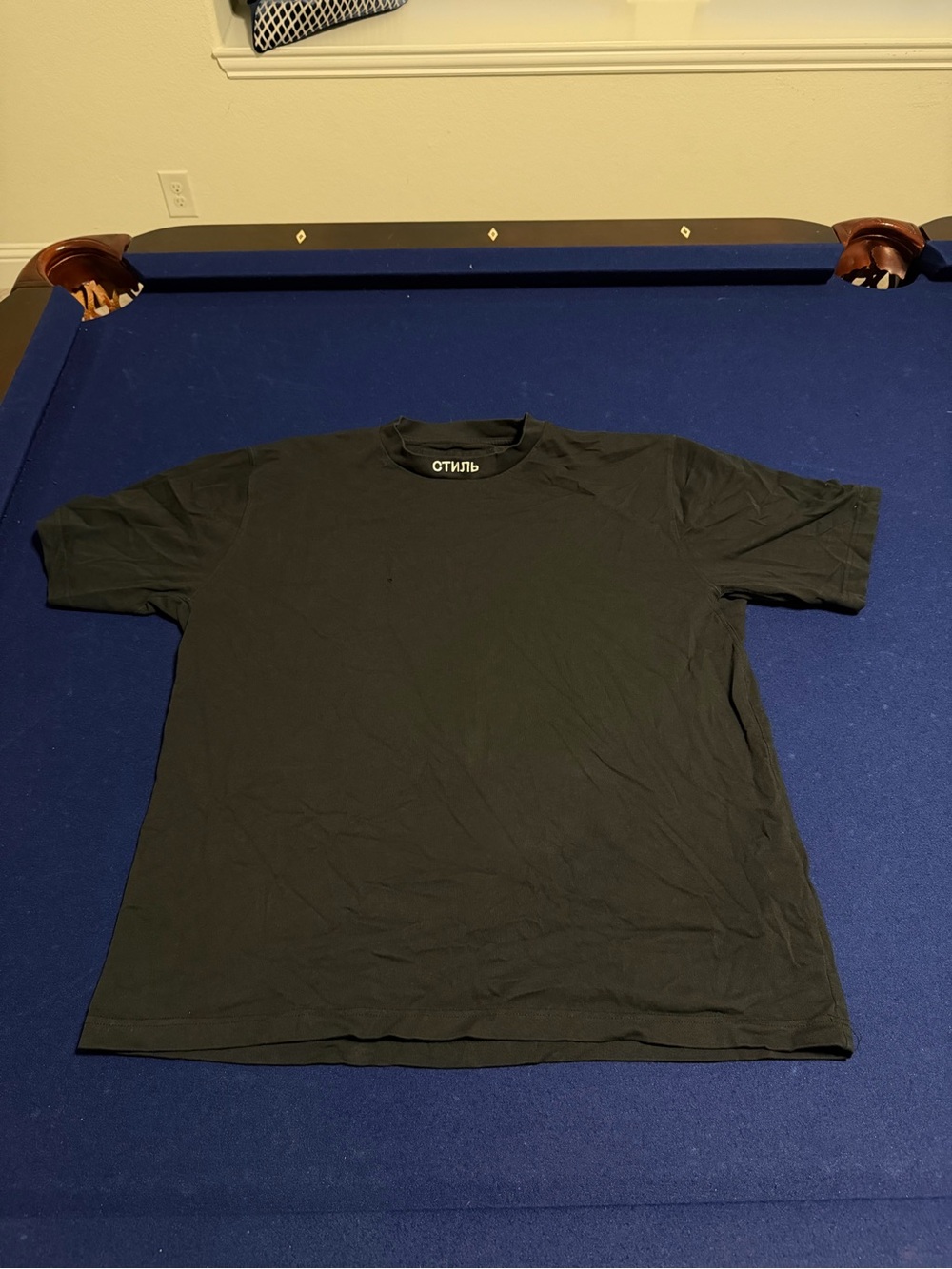 Heron Preston Black Short-Sleeve Crew Tee with Neck Logo